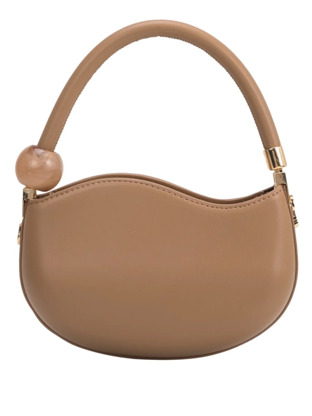 Melie Bianco Jennie Tan Sculpted Top-Handle Bag